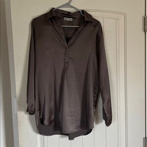 Stylish Chocolate Brown collared shirt